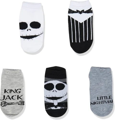 Vista 2 de Disney Paquete de 5 calcetines cortos unisex de pesadilla antes de Navidad, paquete de 5