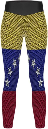 Vista 5 de Womens Fashion Yoga Venezuela Flag Slim Pants Exercise Yoga Pants Workout Leggings for Womens Running Pants XL
