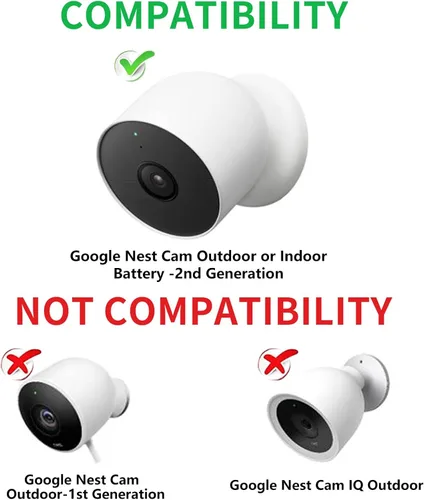 Vista 2 de wochel - Cable de alimentación compatible con Google Nest Cam para exteriores o interiores, batería, 30 pies, resistente a la intemperie, cable