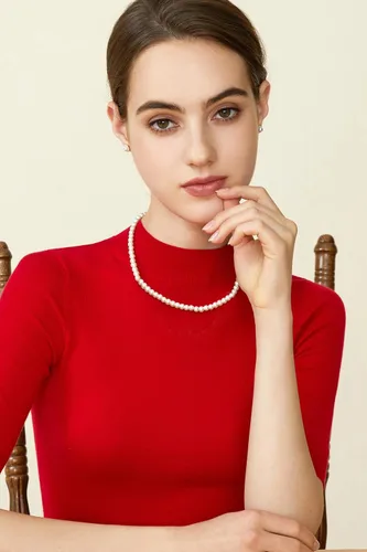 Vista 3 de BABEYOND - Collar de perlas redondas de imitación para novias bodas