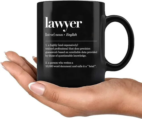 Vista 6 de Taza con definición de abogado, regalos de abogado, estudiantes de derecho, regalos de graduación para nuevos abogados, vasos de cerámica, 11 onzas