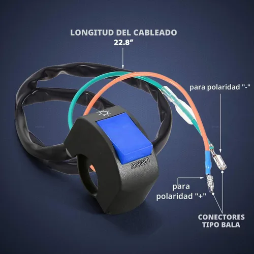 Vista 5 de 1 pieza de interruptor de luz de motocicleta con botón de encendido y apagado para manillar de palanca Mosleyz para motocicletas U5 U7 U2, scooter