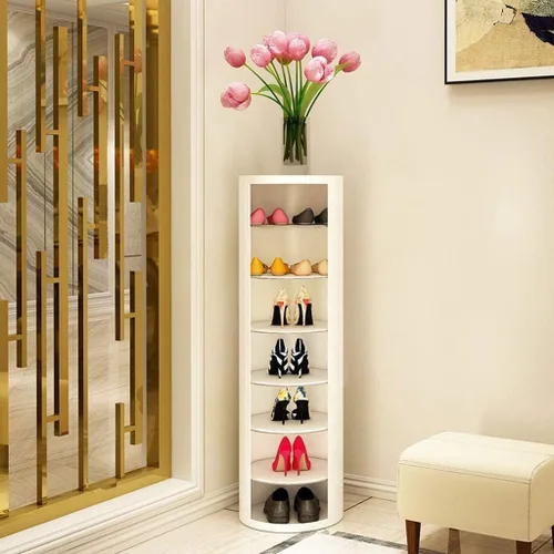 Vista 2 de Shelves Shoe Rack 360° Rotating 7 Tier Shoe Cabinet Round Shoe Rack Tower without Door for Entryway Hallway Space Saving Shoe Shelf