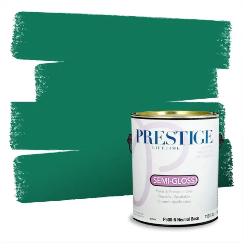 Vista 243 de Prestige Paints - Pintura exterior e imprimación en uno, 1 galón, plano, compatibilidad comparable con el color menta «Whipped Mint» de Behr