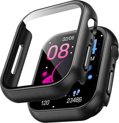 Vista 29 de TAURI - Juego de 2 carcasas rígidas para Apple Watch Series 11/10 42mm, con protector de pantalla de vidrio templado de PC, [resistente a arañazos]