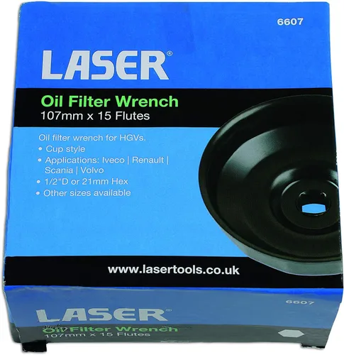 Vista 5 de Laser 6607 - Llave para filtro de aceite, 4.213 in x 15 flautas, color negro