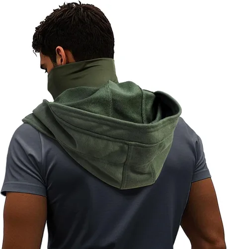 Vista 6 de Polaina transpirable para la cara y el cuello para uso diario, calentador de invierno Bufanda con capucha de Halloween Punk Rogue Amplia