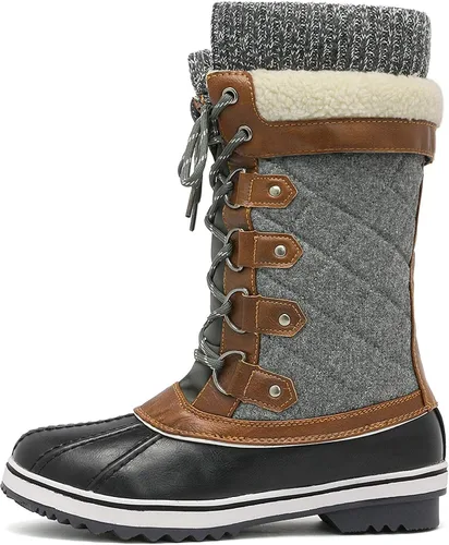 Vista 3 de DREAM PAIRS - Botas de nieve invernales de media pantorrilla para mujer