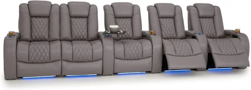 Vista 113 de Seatcraft Asiento de cine en casa Diamante Marrón Reclinable Individual