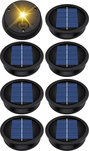 Vista 11 de Paquete de 4 piezas de repuesto de luz solar (parte superior de 3.23 pulgadas, parte inferior de 2.83 pulgadas), piezas de linterna solar