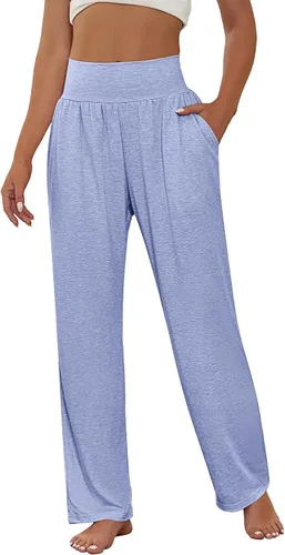 Vista 3 de Neer 3 piezas de pantalones de yoga de pierna ancha para mujer, cómodos, holgados, de cintura alta, pantalones deportivos casuales