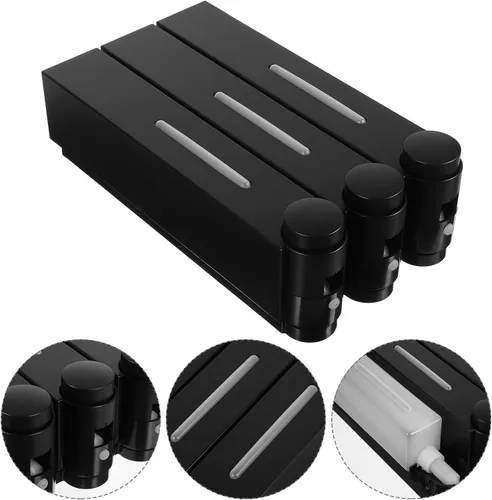 Vista 9 de Black Shower Soap Dispenser Three Chamber Wall Mount for Body Wash