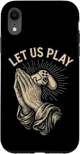Vista 24 de Funny Gamer Prayer Pun Video Game Controller Retro Gaming Case for iPhone 16