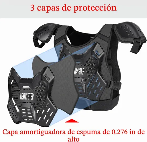 Vista 2 de Protector de Pecho para Bicicleta de Tierra para Niños - Chaleco de Armadura de Motocicleta Motocross con Rodilleras y Coderas - Traje de Protección
