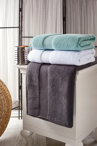 Vista 2 de BAGNO MILANO Toallas turcas, ultrasuaves, lujosas toallas de baño de algodón turco de lujo, juego de toallas de secado rápido, fabricadas en Turquía