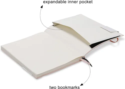 Vista 5 de Cuadernos B5 con rayas universitarias, paquete de 2 cuadernos grandes B5 con 376 páginas numeradas, papel rayado grueso de 3.53 oz/m², cubierta