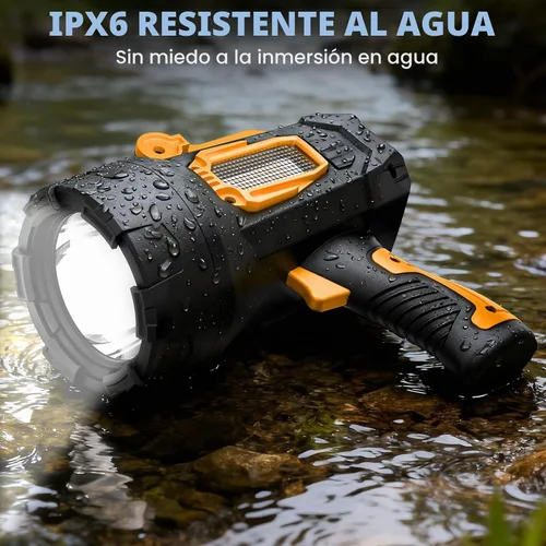 Vista 5 de Linterna Reflector Recargable, 990000 Lúmenes LED de Mano Súper Brillante, Impermeable 10000mAh Larga Duración Luces Reflectoras para Navegación