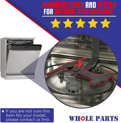 Vista 3 de Conjunto de brazo rociador inferior para lavavajillas Whole Parts mejorado # W10859935 - Reemplazo y compatible con algunos lavavajillas Kenmore