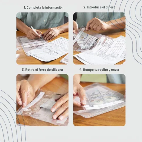 Vista 9 de Bolsas de Depósito de Plástico Opaco 10"x13" Depósitos Bancarios Seguros, Manejo de Efectivo o Transporte Seguro de Moneda Códigos de Barras