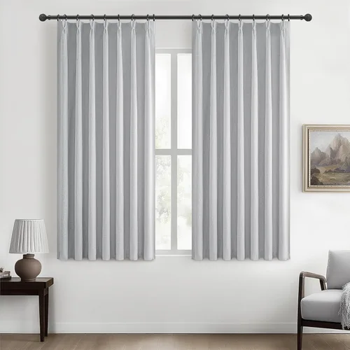 Vista 13 de Cortinas y Drapeados Modernos con Pliegues Pellizco Rosa Bebé de 84 Pulgadas de Largo, Juego de 2 Paneles para Sala de Estar, Cortina de Ventana