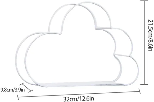Vista 3 de Estante de almacenamiento de metal con forma de nube, estantes de pared flotantes, estantes de almacenamiento de hierro, organizador de decoración