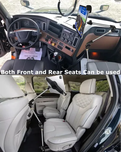 Vista 3 de Soporte para tableta de carril de asiento de automóvil o camión, abrazadera para cámara, soporte de asiento de piso ajustable resistente