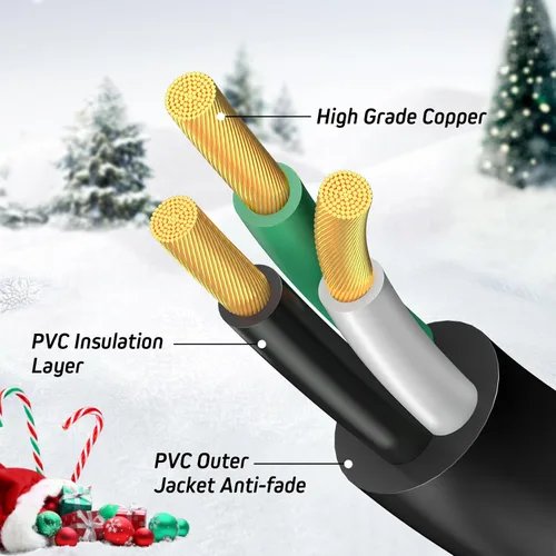 Vista 5 de Eversimpleinc Cable de extensión divisor negro de 1 a 4 (combinado de 31 pies, de extremo a extremo 13 pies), enchufe de 3 clavijas con 4 tomas