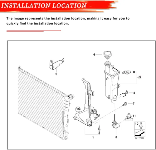 Vista 5 de Kit de depósito de recuperación de desbordamiento de refrigerante de motor de 6 piezas para BMW 1998-2006 E46 316i 318i 320i 320Ci 323i 325i 323Ci