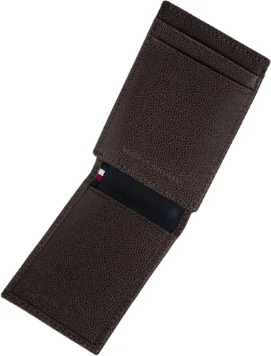 Vista 2 de Tommy Hilfiger Cartera delgada de cuero con bolsillo frontal para hombre, Negro