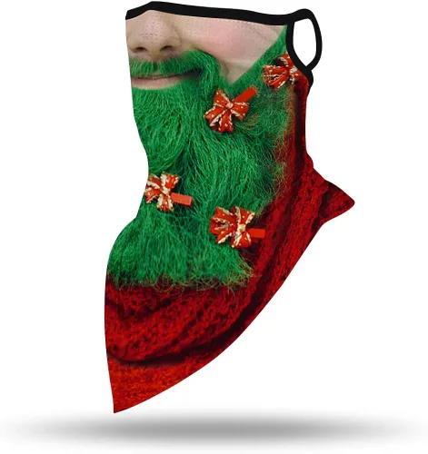 Vista 3 de GLUDEAR Máscara facial fea de Papá Noel, reutilizable, lavable, para el cuello, polaina para las orejas