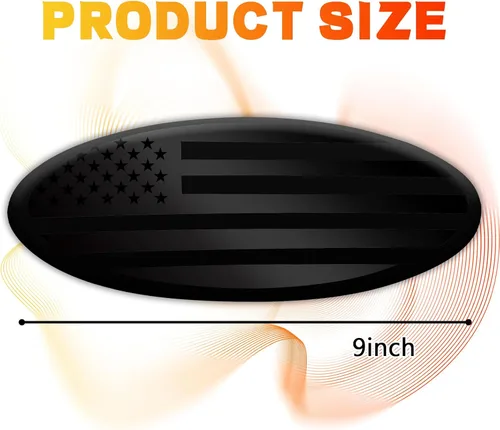 Vista 2 de Emblema para portón trasero para Ford F150 F250 F350 Bandera Americana Negra de 9 Pulgadas Emblema para parrilla delantera para emblemas de Ford