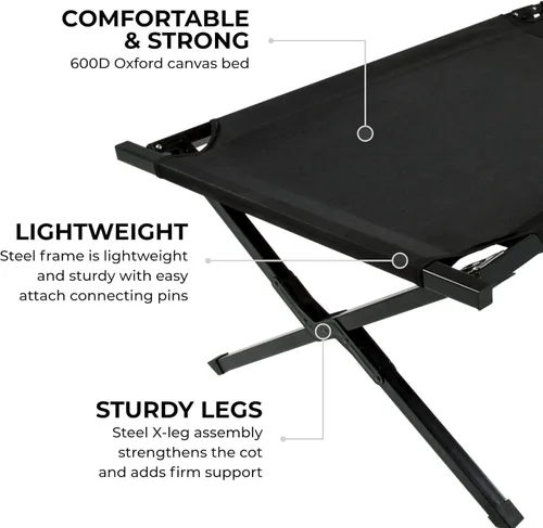 Vista 4 de Teton Outfitter - Catre de campamento, catre plegable de gran tamaño para adultos, cómoda cama elevada para dormir, fácil instalación