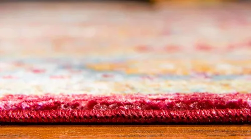 Vista 4 de Unique Loom Austin Collection - Alfombra abstracta tradicional abstracta sobreteñida (2 pies 7 pulgadas x 9 pies 10 pies, color rojo y beige)
