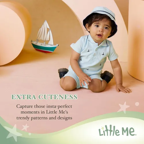 Vista 3 de Little Me Conjunto de mameluco y sombrero de 2 piezas para bebés niños