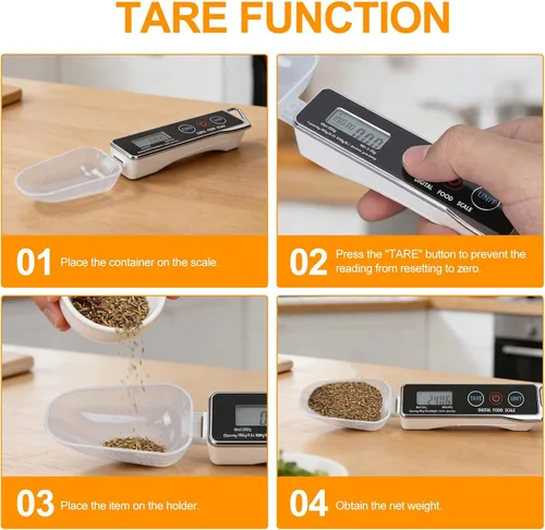 Vista 6 de Dioche Cuchara medidora digital, alta precisión de 0.00 oz a 17.64 oz de capacidad, con cucharas desmontables de 1.0 fl oz y 2.7 fl oz, función