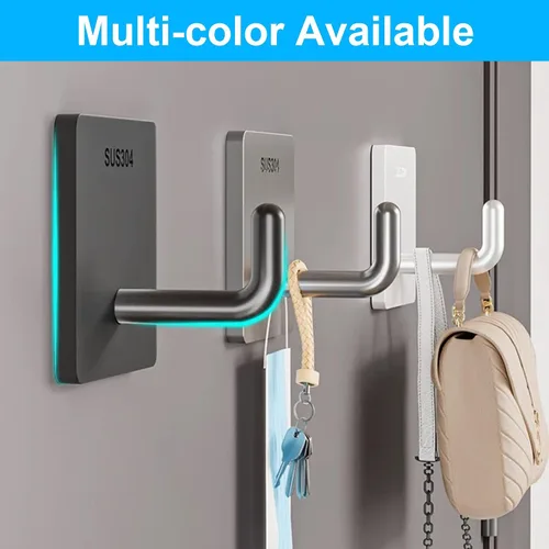 Vista 4 de Ganchos adhesivos para toallas de pared resistentes, paquete de 6, soportes impermeables para toallas adhesivas para baño, cocina o uso doméstico