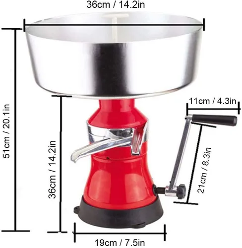 Vista 6 de Fudax - Separador de crema, separador de leche, manual para vacas, leche, cabras, leche, granja, hogar