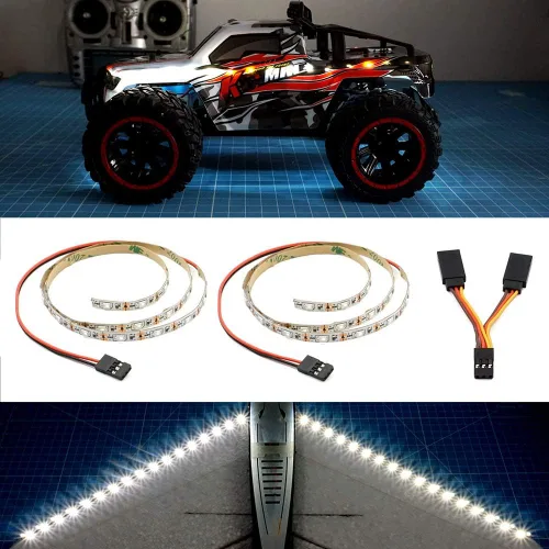Vista 11 de Tira de luces LED para aviones de ala fija ala con control remoto, drones, autos y camiones de control remoto.