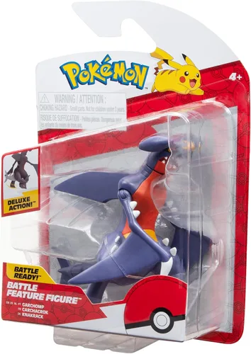 Vista 3 de Pokémon Garchomp - Figura de batalla de 4.5 pulgadas, figura de Garchomp lista para batalla con ataque de cola