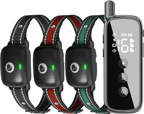 Vista 13 de Collar de choque para perro, collar de entrenamiento para perros con control remoto para perros pequeños, medianos y grandes, collar electrónico