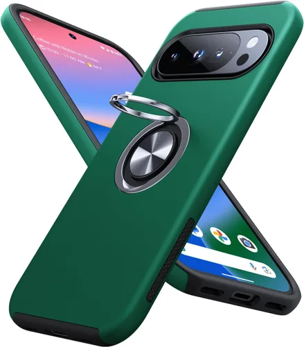 Vista 10 de JAME Funda delgada para Google Pixel 7 Pro, soporte de anillo a prueba de Azul