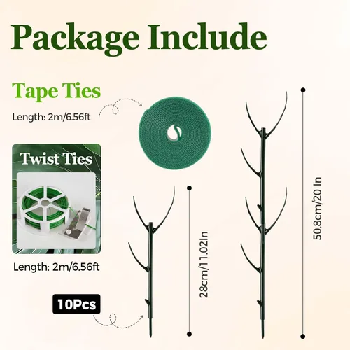 Vista 8 de Paquete de 10 estacas apilables Monstera para plantas, soportes ajustables para plantas pequeñas en macetas de interior, potos, filodendro, hiedra