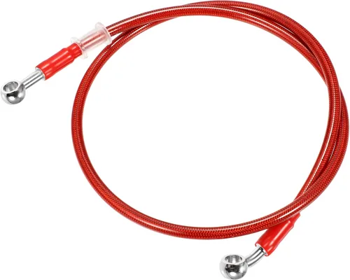 Vista 11 de X AUTOHAUX 19.7 in 19.69 "Longitud 0.394 in ID motocicleta freno hidráulico tubo manguera aceite 28 ° 0 ° cable trenzado de acero inoxidable