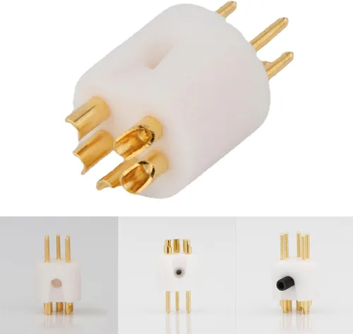 Vista 2 de Tocadiscos Tonearm 5 Pin macho DIN Conector de cobre puro macho DIN chapado en oro para REGA Linn ROKSAN macho 5 Pin conector