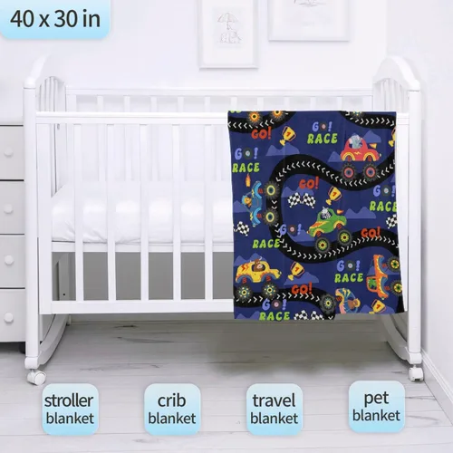 Vista 116 de Manta de bebé con texto en inglés «Just A Boy Who Loves Trucks» para niños y niñas, manta súper suave para envolver al recién nacido, acogedora