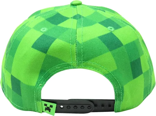Vista 3 de Minecraft Pixel Creeper Boys Snapback Gorra Gorra Nueva Licencia Verde