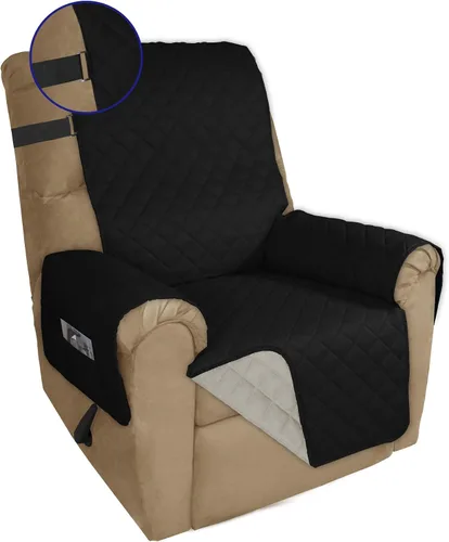 Vista 42 de PureFit Funda de sofá reversible resistente al agua, lavable a máquina, con espuma antideslizante y correa ajustable para perros, mascotas