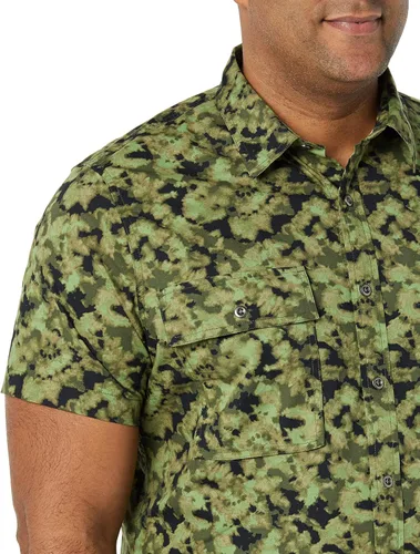 Vista 5 de Tienda Essentials Camisa de utilidad de dos bolsillos de manga corta ajustada para hombre (anteriormente Goodthreads)