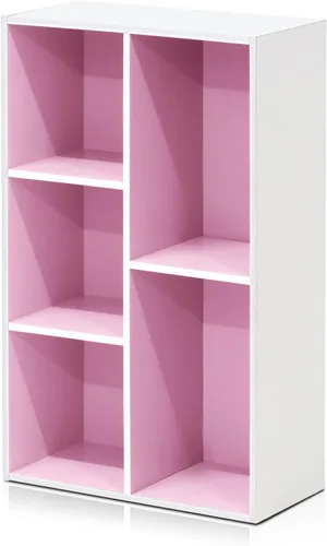 Vista 30 de Furinno PASIR - Estantería de libros de 2 niveles, estantería moderna de 9 x 12 x 21, estanterías abiertas para sala de estar, dormitorio, oficina