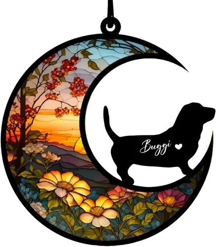 Vista 28 de Atrapasoles conmemorativos personalizados para perros Akita, nombre de perro personalizado, adorno de pérdida de perro, regalo para amantes
